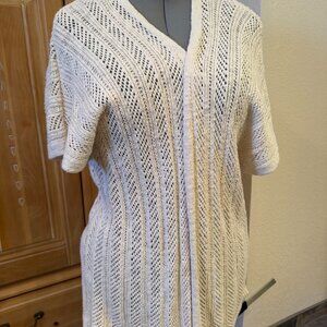 Loft knit open front short sleeve sweater.